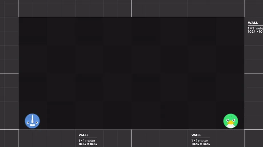 Sandbox arena with infinite bouncing marbles